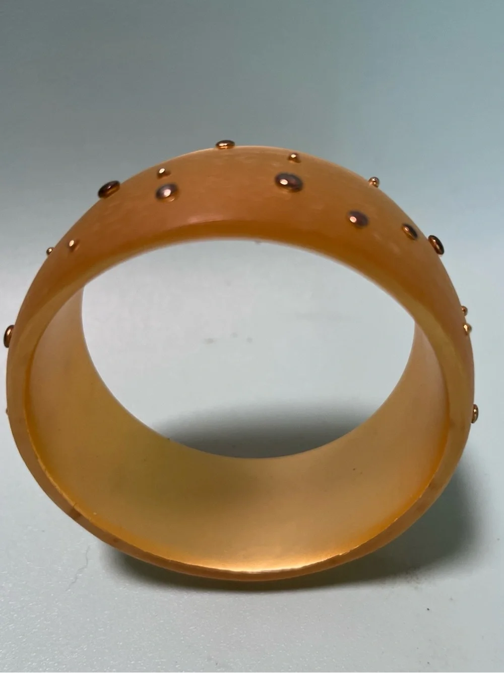Alexis Bittar Yellow Resin Bangle with Gold Metal Studs